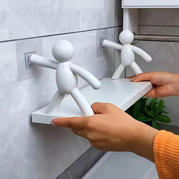 Creative Stickman Wall Shelf – Stylish & Space-Saving Bathroom Organizer