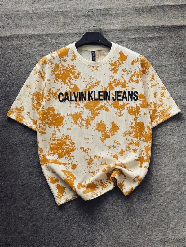 Printed Drop Shoulder T-Shirt – Waffle Knit Premium Casual Wear (CK Style)